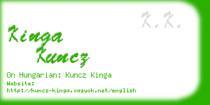 kinga kuncz business card